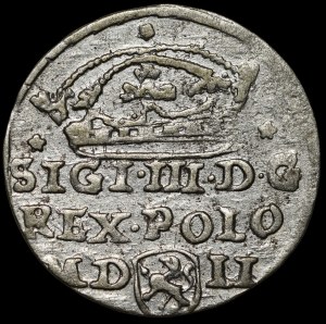 Sigismund III Vasa, 1607 penny, Cracow - Levant on obverse