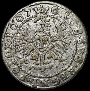 Sigismund III Vasa, 1607 penny, Cracow - Levant on obverse