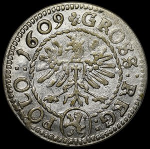 Sigismund III Vasa, 1609 penny, Cracow, Poland.