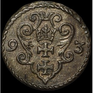 Zygmunt III Waza, Denar 1593, Gdańsk - ex. KAROLKIEWCZ