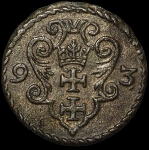 Sigismund III Vasa, Denarius 1593, Gdansk - ex. KAROLKIEWCZ