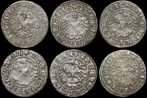 Sigismund I the Old, Vilnius half-penny - set (pcs. 6)