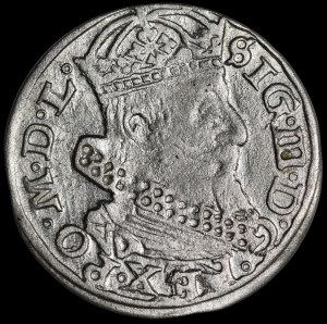 Sigismund III Vasa, 1626 penny, Vilnius - The pennyweight not in the shield