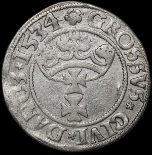 Sigismund I the Old, 1534 penny, Gdansk - PR