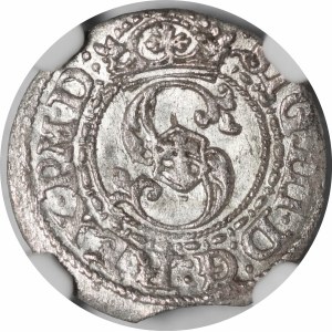 Zygmunt III Waza, Szeląg 1620, Ryga - liszka w prawo - piękny i b. rzadki