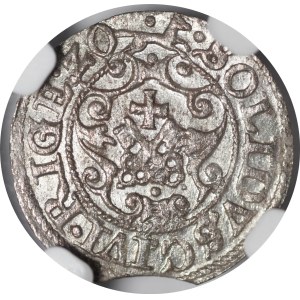 Zygmunt III Waza, Szeląg 1620, Ryga - liszka w prawo - piękny i b. rzadki