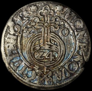 Sigismund III Vasa, Half-track 1620, Riga - Keys divide the inscription