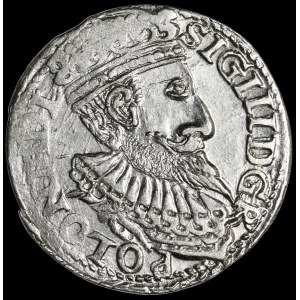 Zygmunt III Waza, Trojak 1598, Olkusz - popiersie z długą brodą