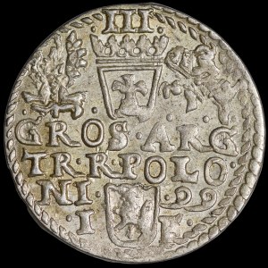 Zygmunt III Waza, Trojak 1599, Olkusz - G-R POLON - b. ładny