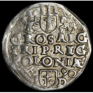 Zygmunt III Waza, Trojak 1590, Poznań - korona z rozetami, I - D