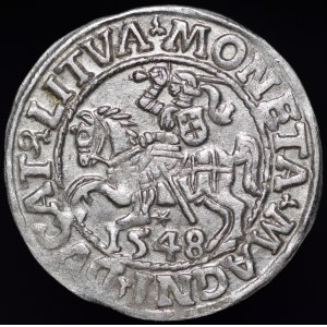 Zygmunt II August, Półgrosz 1548, Wilno - rzymska I, L/LITVA - rzadki