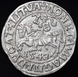 Sigismund II Augustus, Half-penny 1548, Vilnius - Roman I, LI/LITVA - beautiful