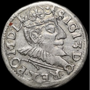 Zygmunt III Waza, Trojak 1593, Poznań - wysoka korona, data z lewej