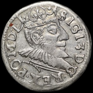 Sigismund III Vasa, Trojak 1593, Poznań - high crown, date on the left