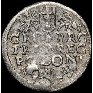 Zygmunt III Waza, Trojak 1593, Poznań - wysoka korona, data z lewej