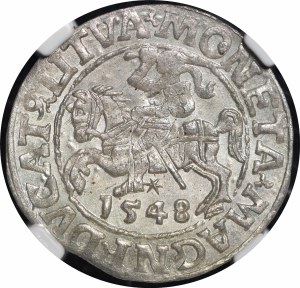 Sigismund II Augustus, Half-penny 1548, Vilnius - Arabic 1, LI/LITVA - beautiful