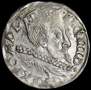 Sigismund III Vasa, Troika 1598, Poznań - flower divides the date