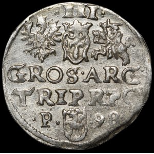 Zygmunt III Waza, Trojak 1598, Poznań - P z lewej