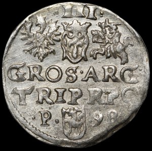 Sigismund III Vasa, Trojak 1598, Poznań - P from the left