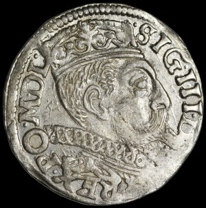 Sigismund III Vasa, Trojak 1599, Poznań - P from left - stars
