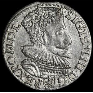 Zygmunt III Waza, Trojak 1594, Malbork - pierścień zamknięty - piękny