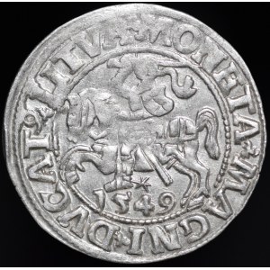Zygmunt II August, Półgrosz 1549, Wilno - 10 Pogoń, L/LITVA - rzadki