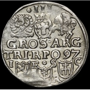 Zygmunt III Waza, Trojak 1597, Bydgoszcz - napis w dwóch wierszach - hybryda
