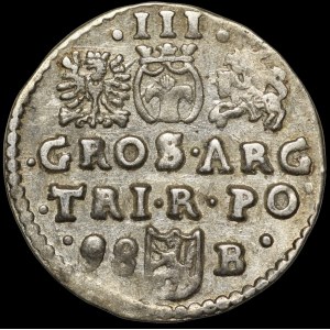 Zygmunt III Waza, Trojak 1598, Bydgoszcz - przebitka PO/X - rzadki