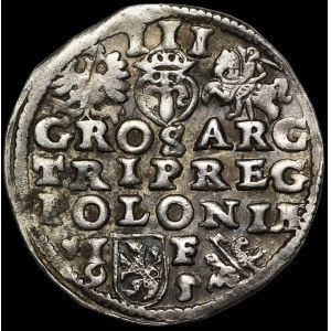 Zygmunt III Waza, Trojak 1595, Lublin - Lewart dzieli datę