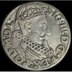 Zygmunt III Waza, Trojak 1618, Kraków - przebitka ARGE/N - rzadki