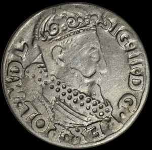 Sigismund III Vasa, Trojak 1618, Krakow - ARGE/N punch - rare