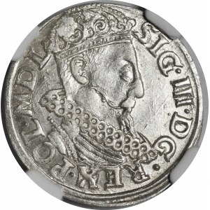 Zygmunt III Waza, Trojak 1619, Kraków - przebitka - rzadki i piękny