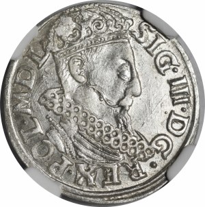 Sigismund III Vasa, Trojak 1619, Krakow - punch - rare and beautiful
