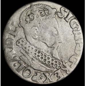 Zygmunt III Waza, Trojak 1621, Kraków - przebitka P/TO/RLONI - rzadki