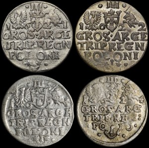 Sigismund III Vasa, Trojak 1621-24 Krakow - set (pcs.4)