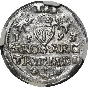 Zygmunt III Waza, Trojak 1593, Wilno - piękny
