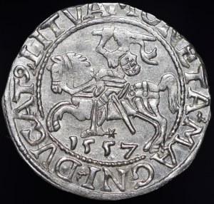 Sigismund II Augustus, Half-penny 1557, Vilnius - LI/LITVA - beautiful