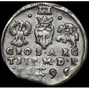 Zygmunt III Waza, Trojak 1595, Wilno - Chalecki/Prus - rzadszy
