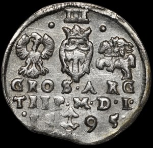 Sigismund III Vasa, Trojak 1595, Vilnius - Chalecki/Prus - rarer
