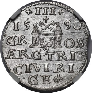 Sigismund III Vasa, Troika 1590, Riga - larger bust - beautiful and rare