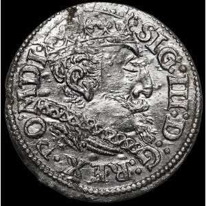 Zygmunt III Waza, Trojak 1619, Ryga - szeroka kryza - rzadki