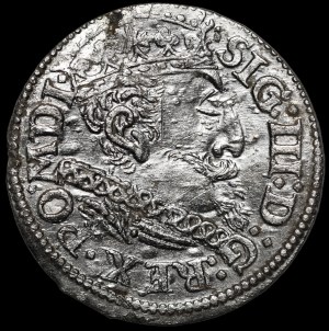 Sigismund III Vasa, Trojak 1619, Riga - wide orifice - rare