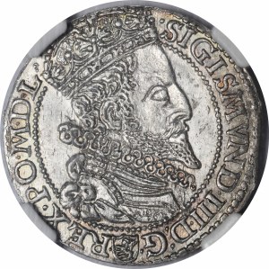 Sigismund III Vasa, Sixpence 1596, Malbork - large head - beautiful and very rare