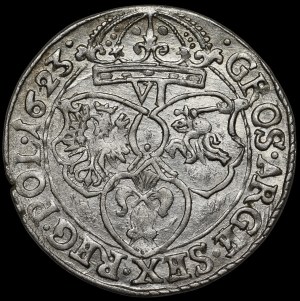Sigismund III Vasa, Sixpence 1623, Cracow - SIGIS - rare and very nice