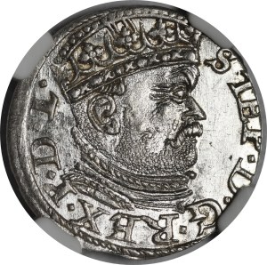 Stefan Batory, Trojak 1586, Riga - small head - variant - beautiful