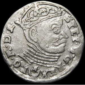 Stefan Batory, Trojak 1583, Wilno - herb Leliwa