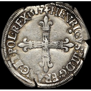 Henryk Walezy, 1/4 Ecu 1587 T, Nantes - piękne