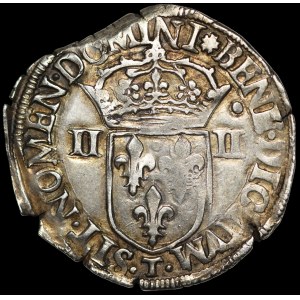Henryk Walezy, 1/4 Ecu 1587 T, Nantes - piękne