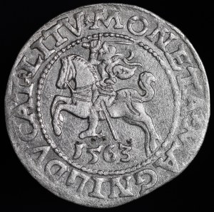 Sigismund II Augustus, Half-penny 1563, Vilnius - 19 Pogon, Axe, DVX L/LITV