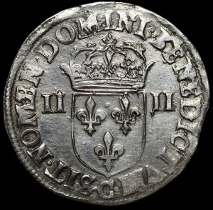 Henry of Valois, 1/4 Ecu 1587 C, Saint-Lô